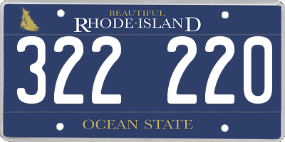 RI license plate 322220