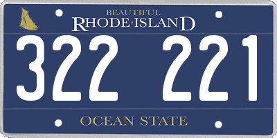 RI license plate 322221