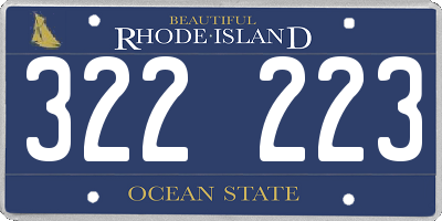 RI license plate 322223