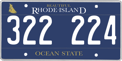 RI license plate 322224