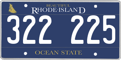 RI license plate 322225