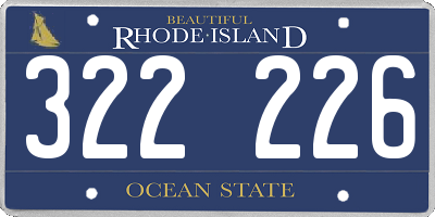 RI license plate 322226