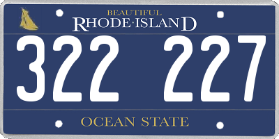 RI license plate 322227