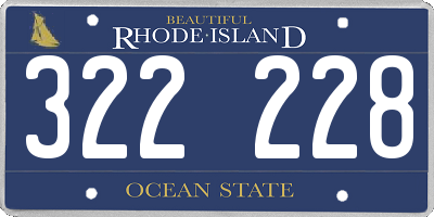 RI license plate 322228