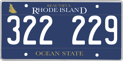 RI license plate 322229