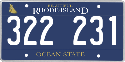 RI license plate 322231