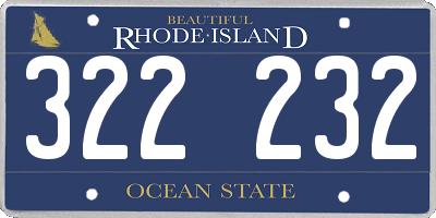 RI license plate 322232