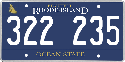 RI license plate 322235