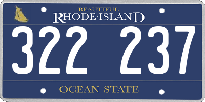 RI license plate 322237
