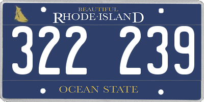 RI license plate 322239