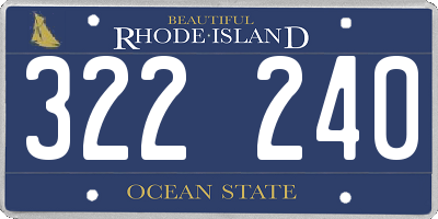 RI license plate 322240