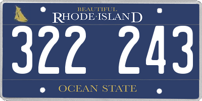 RI license plate 322243
