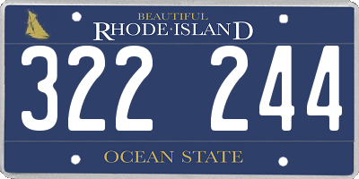 RI license plate 322244