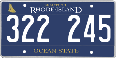 RI license plate 322245