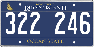 RI license plate 322246