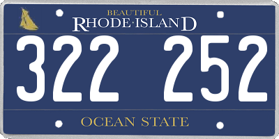 RI license plate 322252