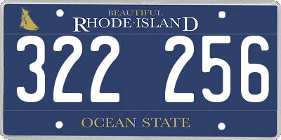 RI license plate 322256