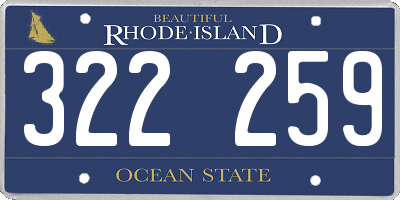 RI license plate 322259