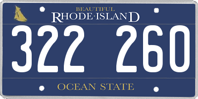 RI license plate 322260