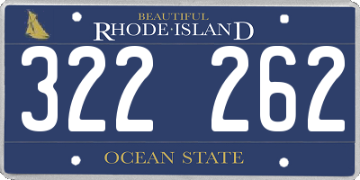 RI license plate 322262
