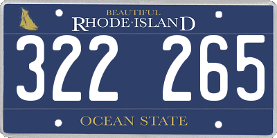 RI license plate 322265