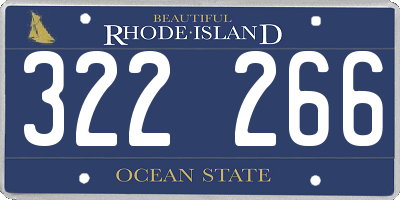 RI license plate 322266