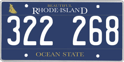 RI license plate 322268