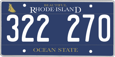 RI license plate 322270