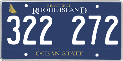 RI license plate 322272