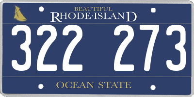 RI license plate 322273