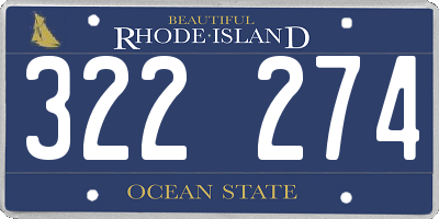 RI license plate 322274
