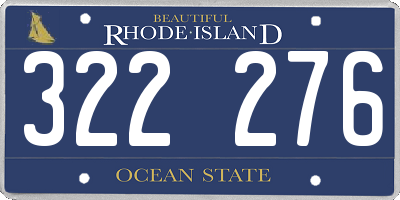 RI license plate 322276