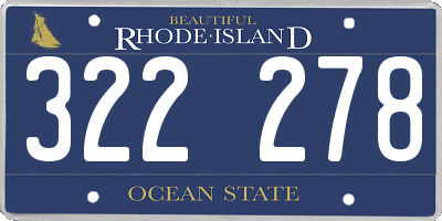 RI license plate 322278