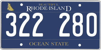 RI license plate 322280