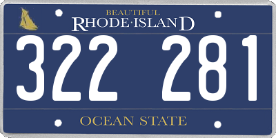 RI license plate 322281