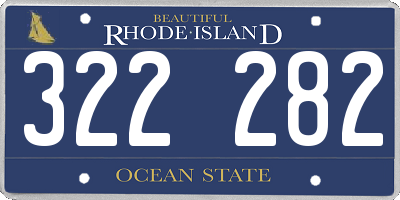 RI license plate 322282