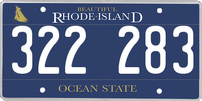 RI license plate 322283