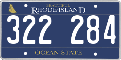 RI license plate 322284