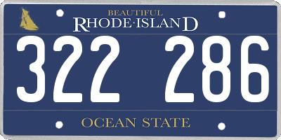 RI license plate 322286