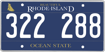 RI license plate 322288