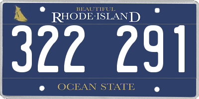RI license plate 322291