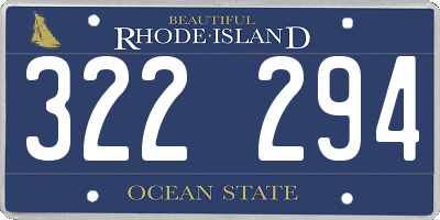 RI license plate 322294