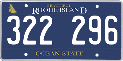 RI license plate 322296