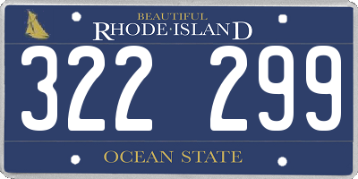 RI license plate 322299