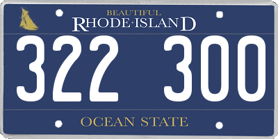 RI license plate 322300