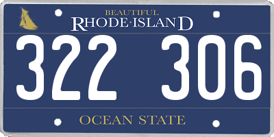 RI license plate 322306