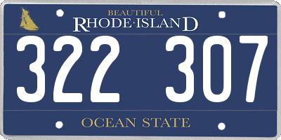 RI license plate 322307