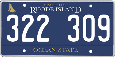 RI license plate 322309