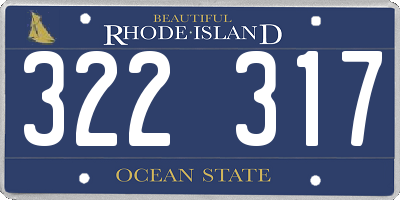 RI license plate 322317