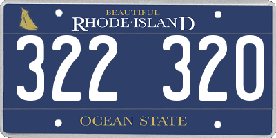 RI license plate 322320